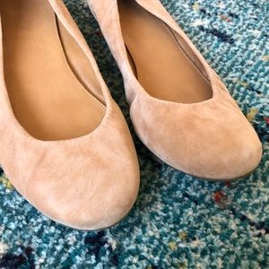 J. Crew Light Pink Anya Suede Ballet Flats